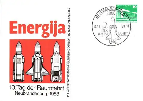Neubrandenburg, 10. Tag der Raumfahrt 1988 SSt. PP 18 A / 19a - 88 