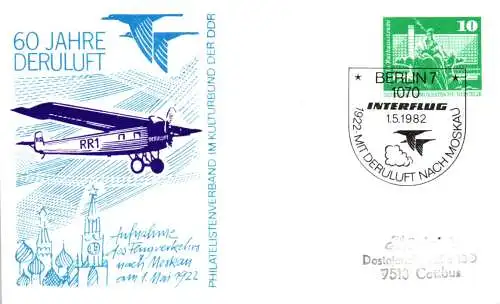 Berlin,  60 Jahre Deruluft (Deutsch-russische-Fluggesellschaft) SSt. PP 16 A / 7a - 82