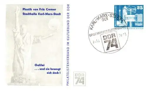 Karl-Marx-Stadt Galilei - Plastik von Fritz Cremer  PP 17 / 2 - 74