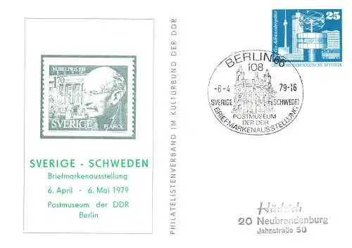 Berlin Briefmarkenausstellung Schweden im Postmuseum SSt.  -  PP 17 / 2 - 79