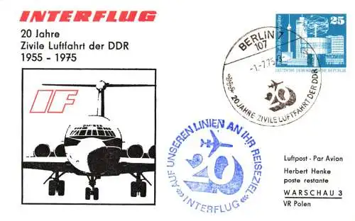Berlin 20 Jahre Zivile Luftfahrt der DDR PP 17 / 1b - 75