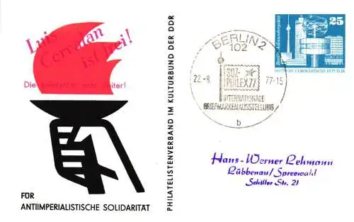 Berlin, Luis Corvalan ist frei!,  SSt. PP 17 / 1b -77