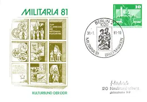 Berlin,  Militaria-Ausstellung für Medaillen Münzen, Briefmarken und Zinnfiguren, PP 16 A / 1a -81
