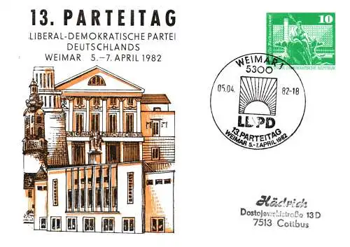 Weimar, 13. Parteitag der LDPD, SSt.   PP 16 A  / 1 - 82