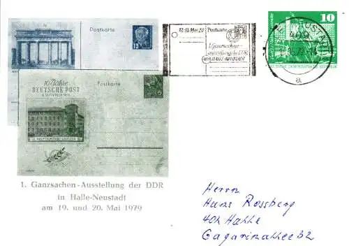 Halle-Neustadt, 1. Ganzsachenausstellung der DDR,    PP 16 A /  6a - 79