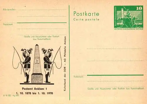 Anklam, 100 Jahre Postamt Anklam,  P 79 / 19a -78