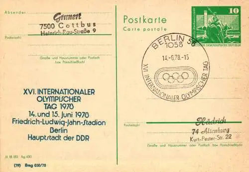Berlin, XVI. Olympischer Tag, SSt., P 79 / 12b -78
