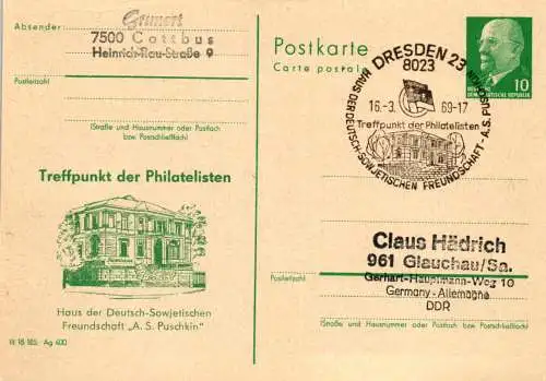 Dresden, Treffpunkt der Philatelisten in Dresden,  P 75 Teil A / 2a - 69
