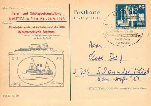 Erfurt, Polar - und Schiffspostausstellung NAUTICA in Erfurt, SSt.,  P 80Teil A / 2 - 78