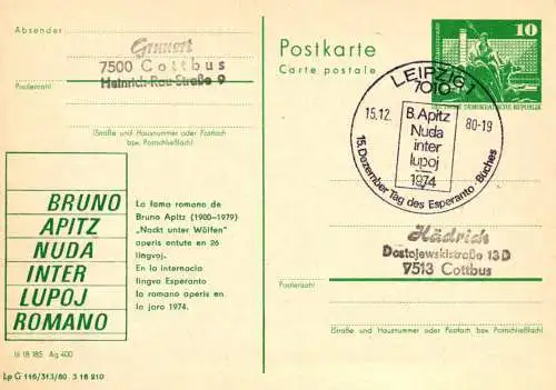 Leipzig, Tag des Esperanto-Buches 1980,  SSt., P 79 Teil A / 36b - 80