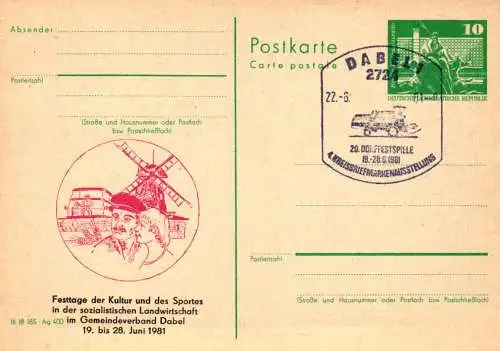 Dabel, 20. Dabeler Dorffestspiele, SSt., P 79 Teil A / 24 - 81 