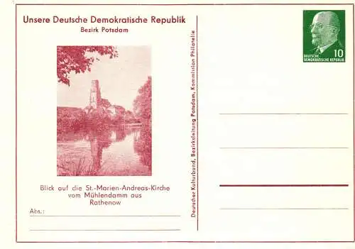 Potsdam, Unsere DDR - Bezirk Potsdam, St.-Marien-Andreas-Kirche Rathenow,  PP 09  / 11a - 68