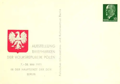 Berlin, Ausstellung Briefmarken der VR Polen in Berlin, PP 09 / 3b - 71