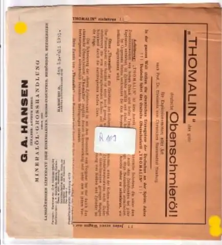 G.A. Hansen, Konvolut Schreiben + Thomalin-Werbung G.A. Hansen Inhaber: Arthur Bergl MINERALÖL-GROSSHANDLUNG 1931