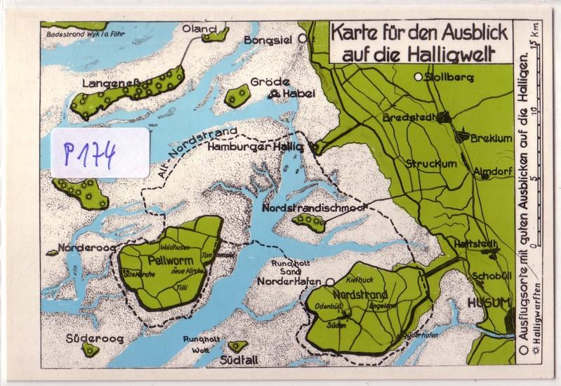 Hallig Nordstrandischmoor Karte auf div.Orte u.Staedte der Halligwelt