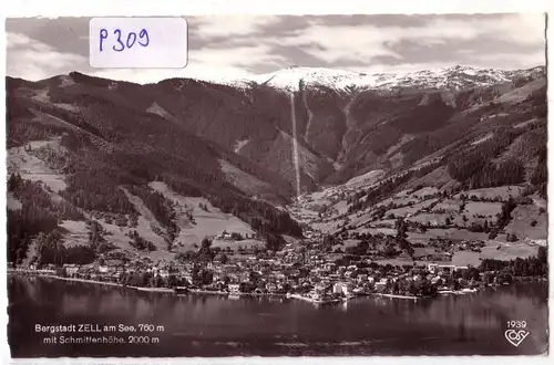 AK Österreich Bergstadt Zell am See mit Schmittenhöhe 1959 gelaufen. 