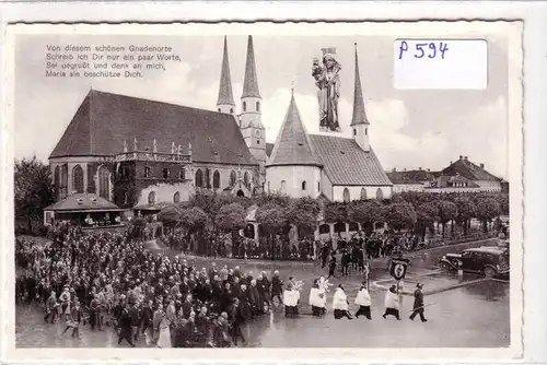 AK Wallfahrtsort Altötting, Prozession vor der Kirche, Gnadenort Heilige Maria, ungelaufen. 