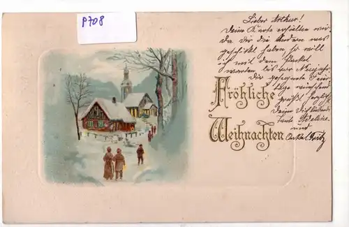 AK Passepartoutkarte Fröhliche Weihnachten 1904 gelaufen. 