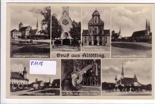 AK Gruß aus Altötting Rathaus Bruder Konrad um 1950 gelaufen. 