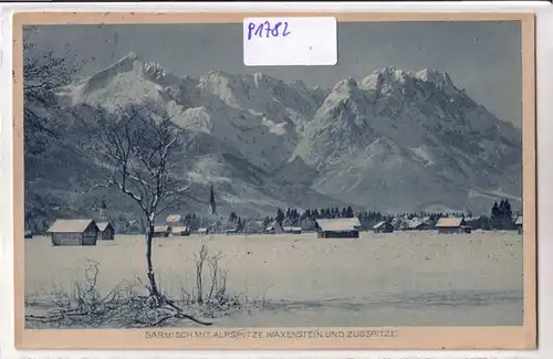AK Garmisch mit Alpspitze Waxenstein Zugspitze 1927 gelaufen. 