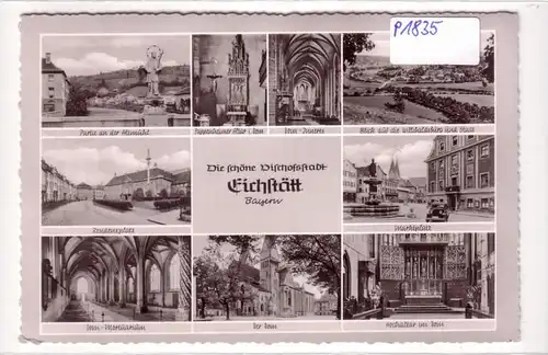 AK Die schöne Bischofsstadt Eichstätt Bayern Mehrbildkarte Marktplatz 1959 gelaufen. 