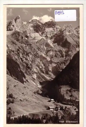 AK Einödsbach mit Mädelegabelgruppe bei Oberstdorf im bayr. Allgäu 1959 datiert ungelaufen. 