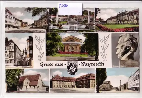 AK Gruss aus Bayreuth Mehrbildkarte Eremitage Brautgasse 1962 gelaufen. 