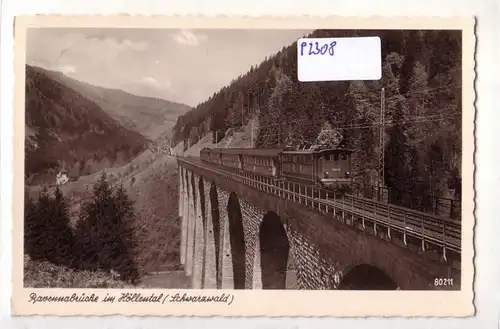 AK Ravennabrücke im Höllental mit Eisenbahn Schwarzwald 1953 gelaufen. 