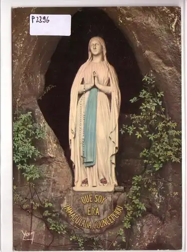AK Frankreich NOS BELLES PYRENEES Lourdes La Vierge de la Grotte Miraculeuse The Virgin La Vergine Het Beeld ungelaufen. 