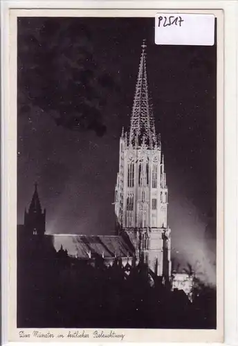 AK Das Münster in festlicher Beleuchtung 1939 Turmansicht Freiburg ungelaufen. 