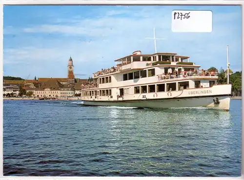 AK Überlingen am Bodensee Schiff MS wohl 1975 gelaufen. 