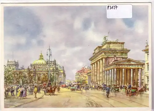 AK Künstlerkarte Das alte Berlin: Vor dem Brandenburger Tor ungelaufen. 