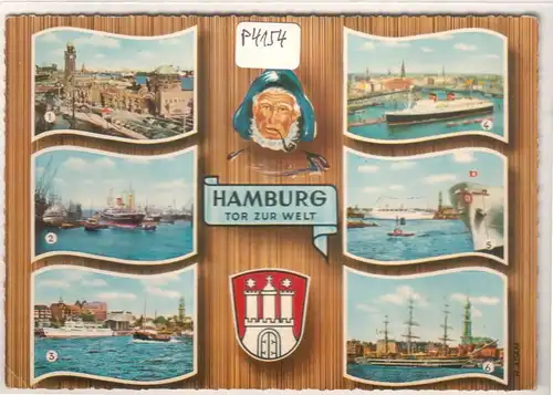 AK Hamburg Tor zur Welt Mehrbildkarte 1961 datiert ungelaufen. 