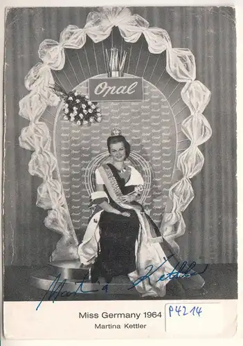 Autogrammkarte Miss Germany 1964 Martina Kettler umseitig signiert