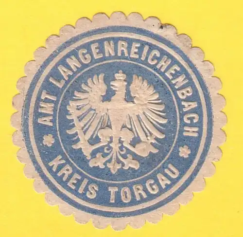 Siegelmarke Amt Langenreichenbach Kreis Torgau. 
