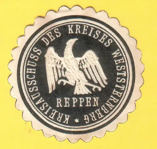Siegelmarke Kreisausschuss des Kreises Weststernberg Reppen. 