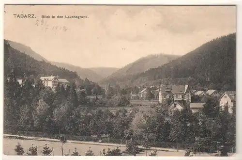 AK Tabarz, Blick in den Lauchagrund 1912 gelaufen. 