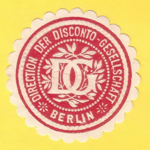 Siegelmarke Direction der Disconto-Gesellschaft Berlin. 