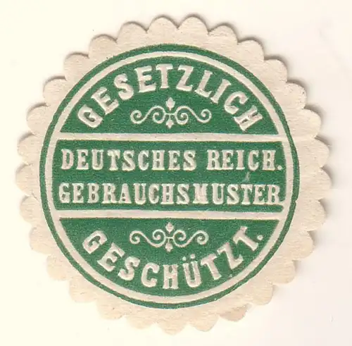 Siegelmarke Deutsches Reich Gebrauchsmuster Gesetzlich geschützt. 