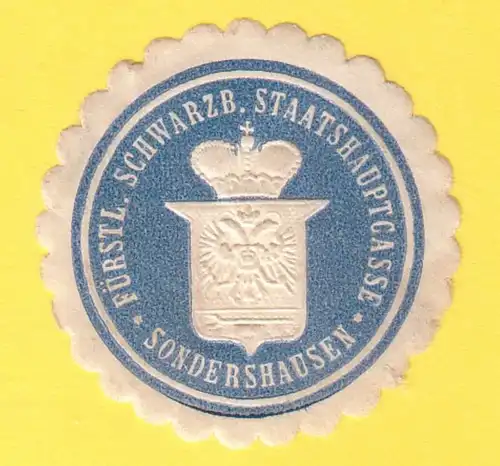 Siegelmarke Fürstl. Schwarzb. Staatshauptcasse Sondershausen. 