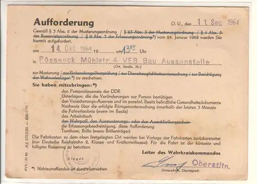 Musterung NVA DDR