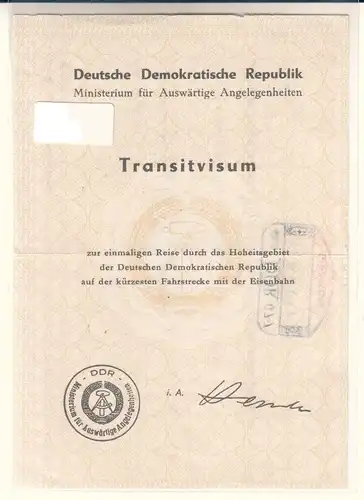 Transitvisum DDR