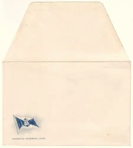 Hamburg-Amerika Linie / HAPAG: Briefumschlag Briefkuvert der Hamburg-Amerika Linie [HAPAG] ohne Aufdrucke und ohne Inhalt. 