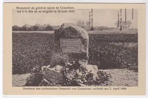 AK Frankreich Denkmal General von Craushaar Brigade Regiment ungelaufen. 
