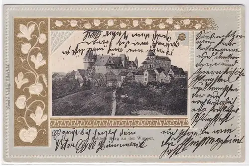 AK Prägekarte Schloss Burg an der Wupper um 1910 gelaufen. 
