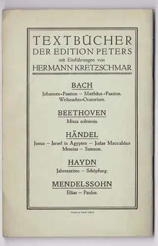 Walter Niemann / C. F. Peters (Hrsg.), Edition Peters. Musik von Chr. W. von Gluck. Orpheus, Oper in drei Akten. Textbuch mit Einführung von Walter...