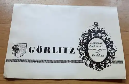 Görlitz. Historische Zeichnungen handvergrößert auf Fotoleinen. Mappe mit 3 Ansichten von Görlitz (Johann Gottfried Schultz 1734-1819, 1. Görlitz von Südwest 1773, 2. Görlitz von Nordwest...