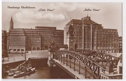 AK Hamburgs Hochhäuser Chile Haus und Ballin Haus Hamburg ungelaufen. 