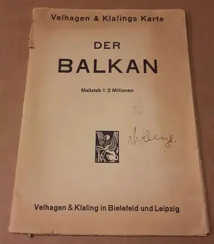 Der Balkan - Velhagen & Klasings Karte - Maßstab 1:2 Millionen Velhagen/Klasing