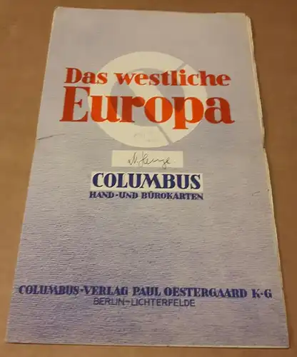 Columbus: Das westliche Europa - Columbus - Hand- und Bürokarten - Maßstab 1:2750000. 